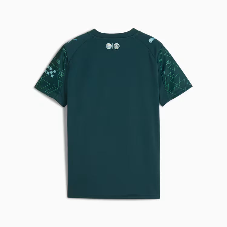 PUMA Manchester City 4th Youth Soccer Jersey 26- Green Terrain