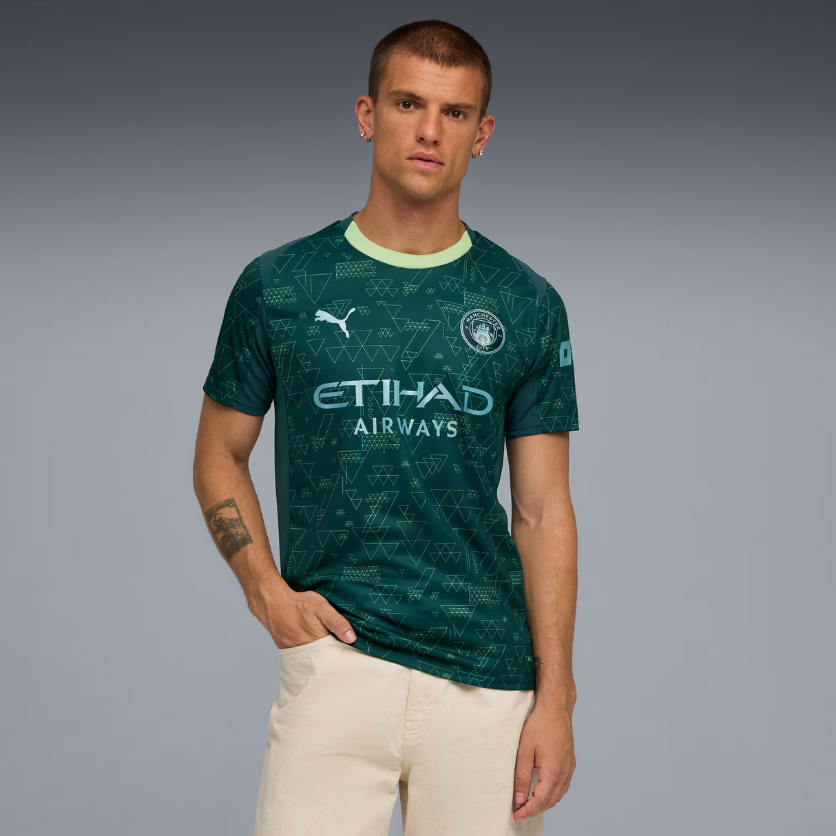 PUMA Manchester City 4th Men's Soccer Jersey 26 - Green Terrain