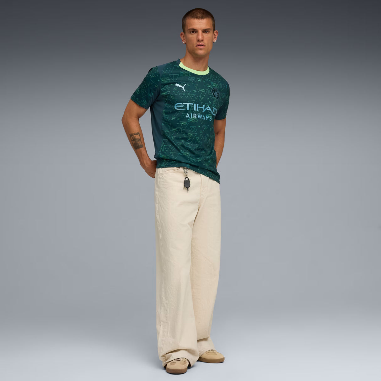 PUMA Manchester City 4th Men's Soccer Jersey 26 - Green Terrain