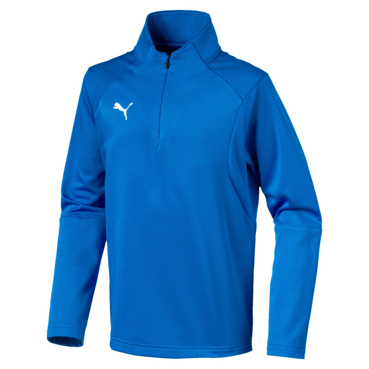 Chaqueta de entrenamiento juvenil PUMA Liga 1/4 ZiP azul eléctrico/limonada