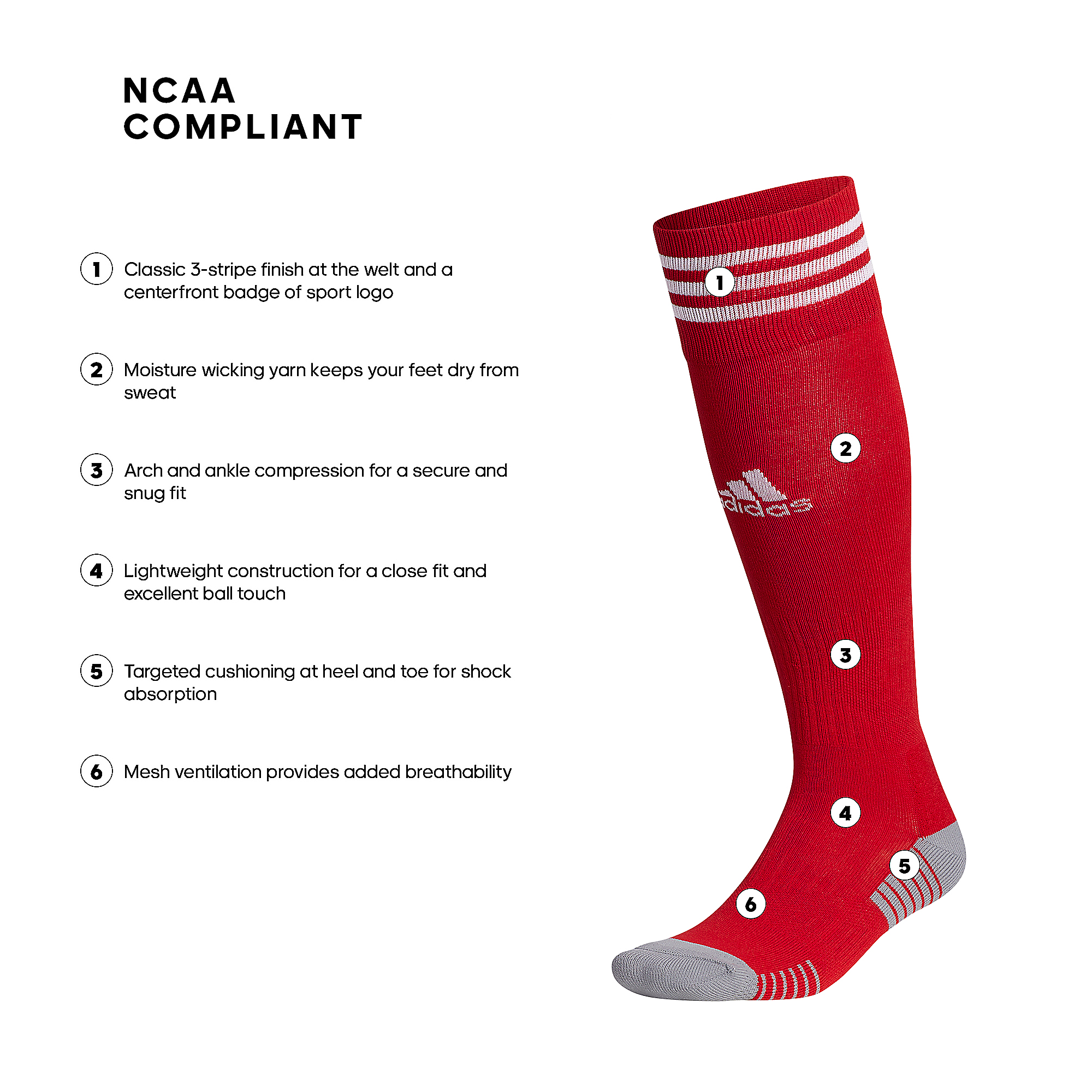 adidas Copa Zone Cushion IV Socks Red/White