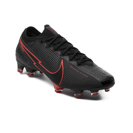 Nike Mercurial Vapor 13 Elite FG Firm Ground Men's Soccer Cleats - Black/Chile Red/Dark Smoke Grey/Chile Red