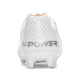 PUMA Evopower 1.2 Leather FG Firm Ground Soccer Cleats - White/Metallic White/Fluo Orange