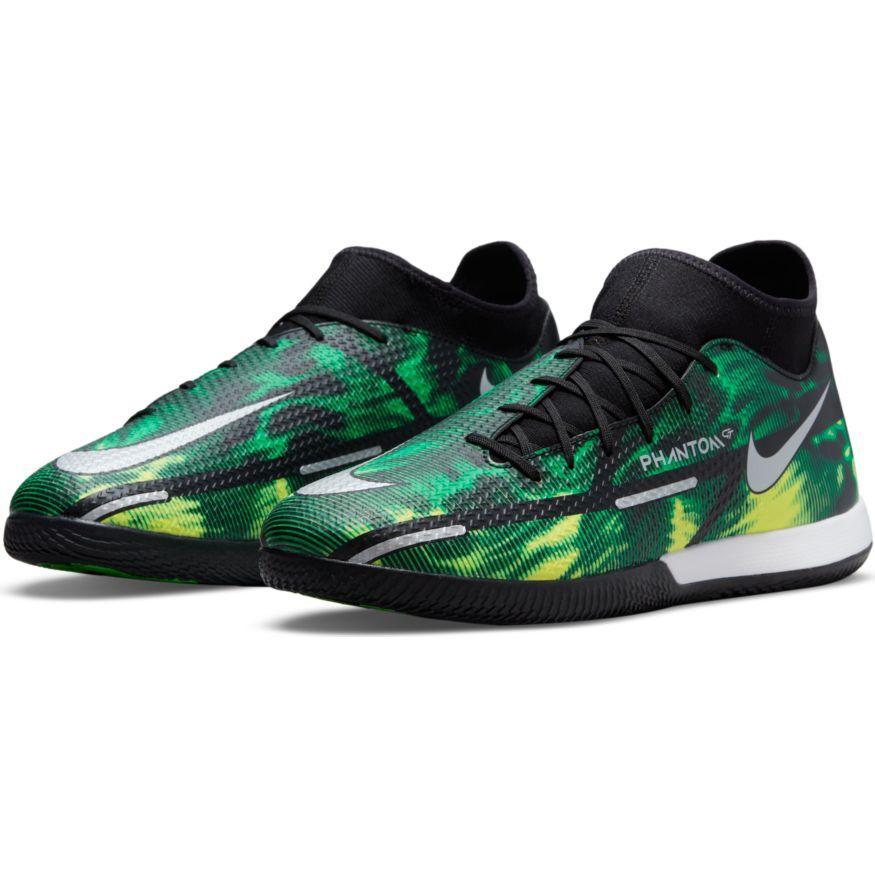 Nike Phantom GT2 Academy D IC Indoor Soccer Shoes - Black/Platinum/Green Strike