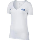 Camiseta de partido Nike USA para mujer, blanca