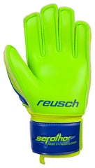 Reusch Serathor Prime S1 Finger Support Junior Goalkeeper Gloves Fluo Green/Blue/White