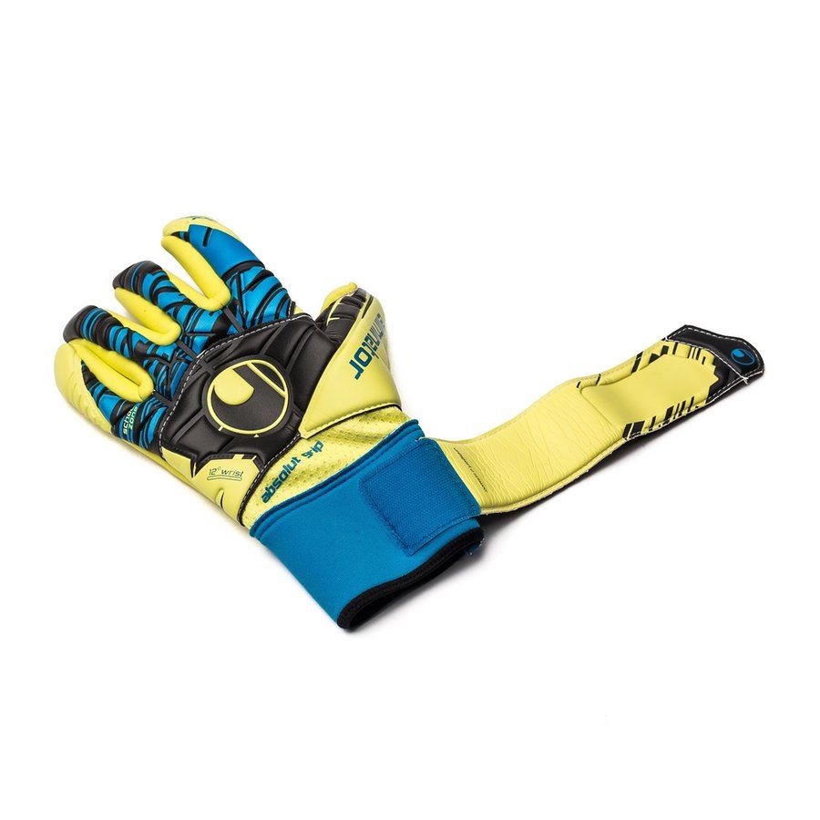 Uhlsport Eliminator Absolutgrip FS Goalkeeper Gloves Yellow/Black/Blue