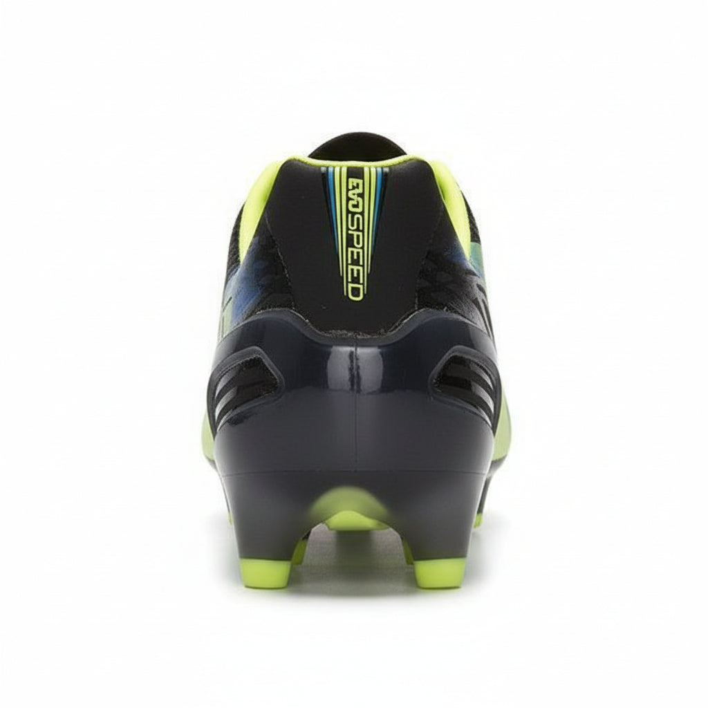PUMA Evospeed 1.2 FG Firm Ground Soccer Cleats - Black/Fluo Yellow/Brilliant Blue