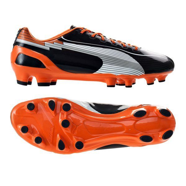 PUMA evoSPEED 1 FG Soccer Cleats - Black/White/Orange