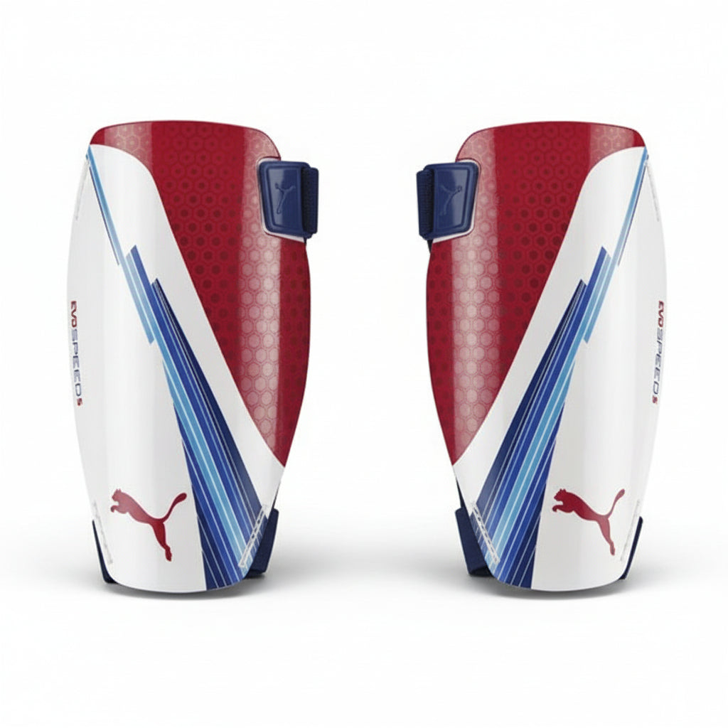 PUMA evoSpeed 5 Soccer Shin Guards - White/Red/Blue
