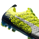 PUMA Evopower Vigor 1 Graphic FG Firm Ground Soccer Cleats - Safety Yellow/Silver