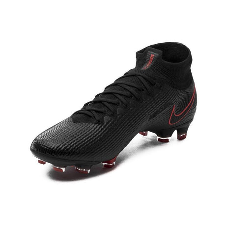 Nike Mercurial Superfly 7 Elite FG Firm Ground Men's Soccer Cleats - Black/Chile Red/Dark Smoke Grey