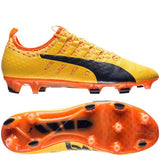 PUMA Evopower Vigor 1 FG Firm Ground Soccer Cleats - Ultra Yellow/Peacoat