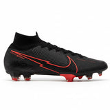 Nike Mercurial Superfly 7 Elite FG Firm Ground Men's Soccer Cleats - Black/Chile Red/Dark Smoke Grey