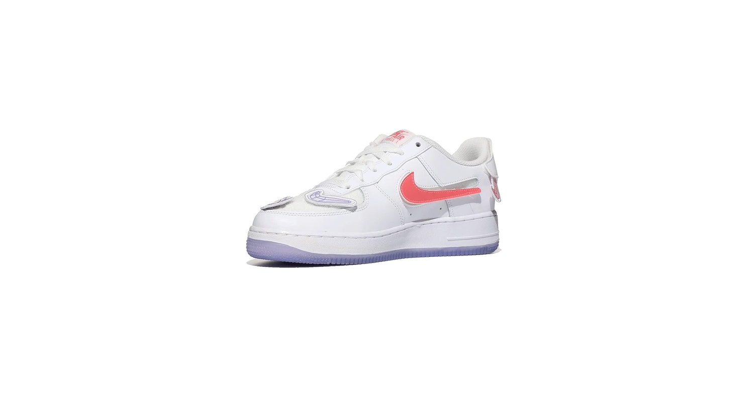 Nike Air Force 1/1 Youth Soccer Shoes - White/Pink