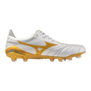 Mizuno Morelia Neo IV Made in Japan FG Men's Soccer Cleats - White/Gold
