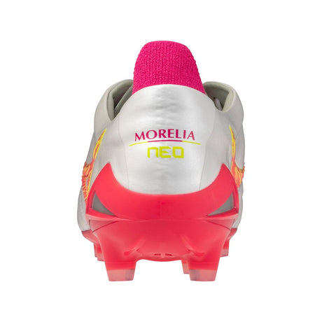 Mizuno Morelia Neo IV (MIJ) FG Men's Soccer Cleats - White/Pink