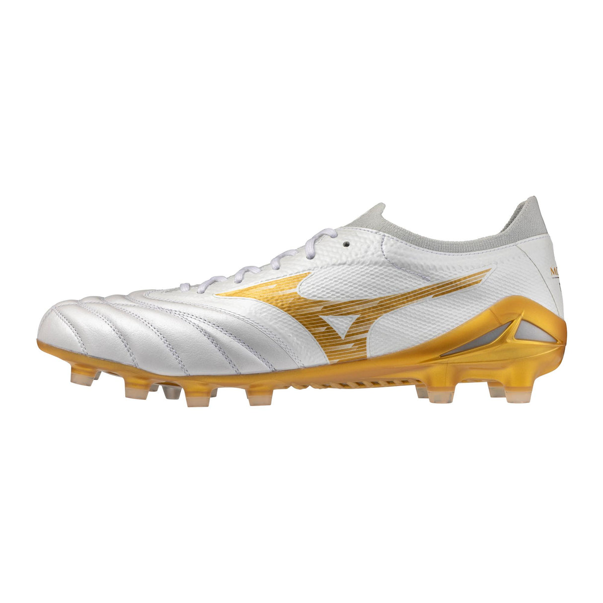 Mizuno Morelia Neo IV Beta Elite FG Firm Ground Soccer Cleats - White/Gold