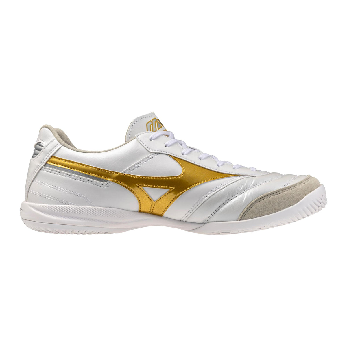 Mizuno Morelia Sala Elite IN Men's Soccer Shoes - White/Gold