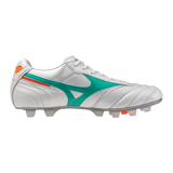 Mizuno Morelia II Japan FG Botas de fútbol para hombre - Blanco/Arcadia