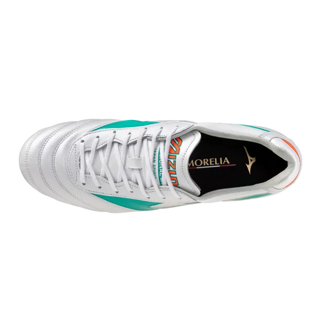 Mizuno Morelia II Japan FG Men's Soccer Cleats - White/Arcadia