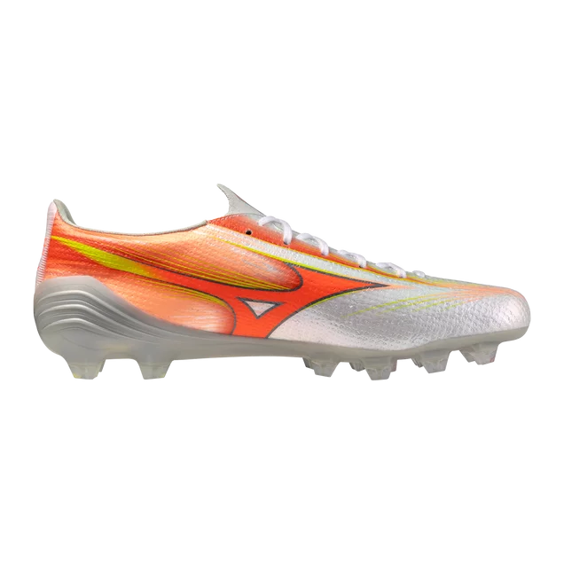 Botines de Fútbol Mizuno Alpha III Elite FG para Hombre - Blanco/Naranja