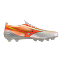 Botines de Fútbol Mizuno Alpha III Elite FG para Hombre - Blanco/Naranja