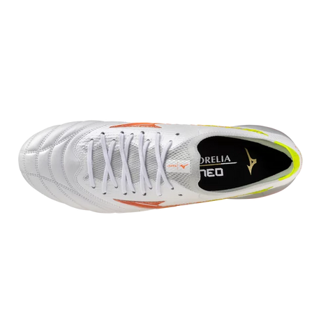 Mizuno Morelia Neo V Beta Japan FG Men's Soccer Cleats - White/Orange