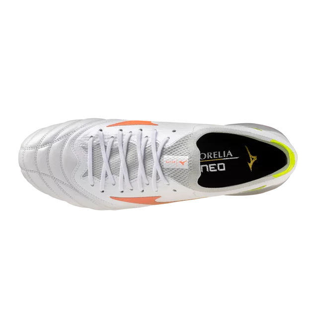 Mizuno Morelia Neo V Beta Elite FG Men's Soccer Cleats - White/Orange