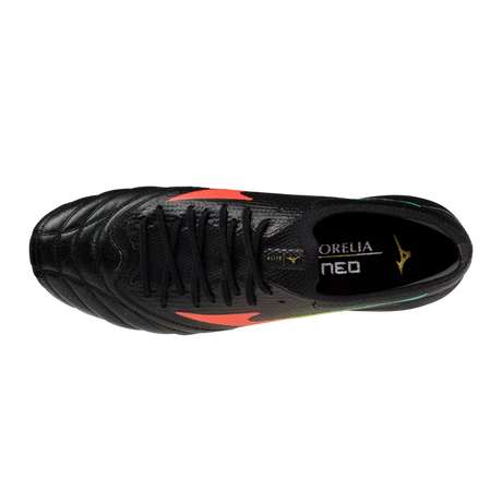 Botines de fútbol para hombre Mizuno Morelia Neo V Beta Elite FG - Negro/Naranja