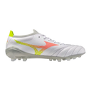 Botas de fútbol para hombre Mizuno Morelia Neo V Beta Pro FG - Blanco/Naranja