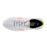 Botas de fútbol para hombre Mizuno Morelia Neo V Beta Pro FG - Blanco/Naranja