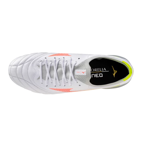 Mizuno Morelia Neo V Beta Pro FG Men's Soccer Cleats - White/Orange