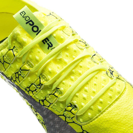Botines de fútbol PUMA Evopower Vigor 1 Graphic FG para terreno firme - Amarillo seguridad/Plateado