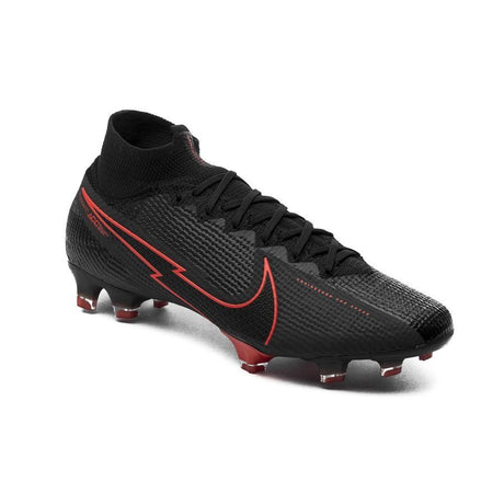 Nike Mercurial Superfly 7 Elite FG Firm Ground Men's Soccer Cleats - Black/Chile Red/Dark Smoke Grey