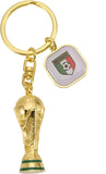 FIFA World Cup 2026 3D Trophy Keychain With Country Flag - Mexico