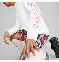 PUMA Neymar JR Creativity Long Sleeve T-Shirt White/Fluo Yellow Limited Edition