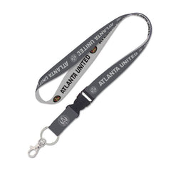 Wincraft Atlanta United Charcoal Lanyard W/Detachable Buckle 1" Gray