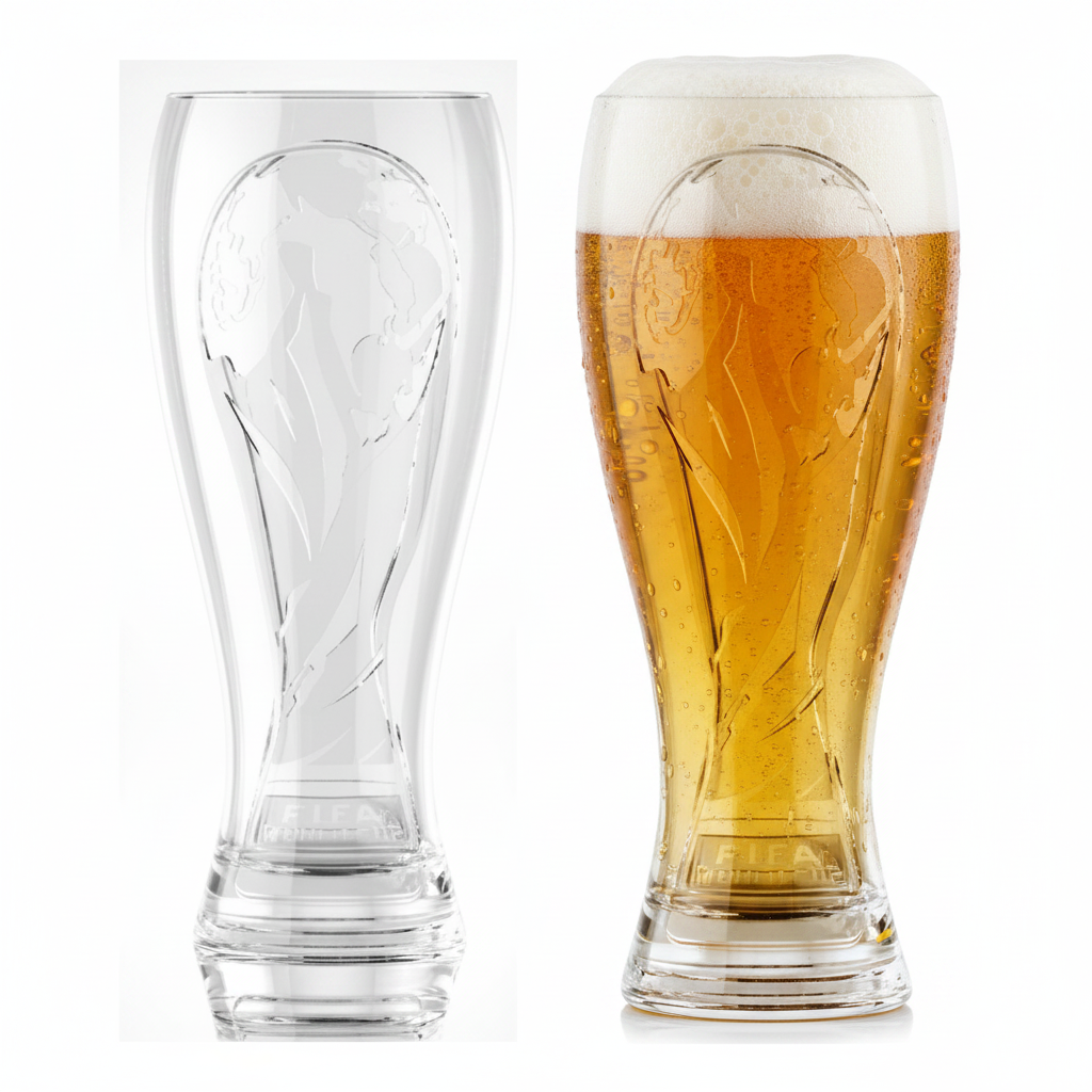 FIFA World Cup 2026 Embossed Trophy Plastic Beer Glass