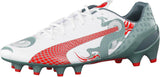 PUMA Evospeed 1.3 Graphic FG Men's Soccer Cleats - White/Red/Grey