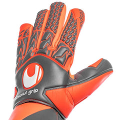 Uhlsport Aerored Absolutgrip Goalkeeper Gloves Dark Grey/Fluo Red/White