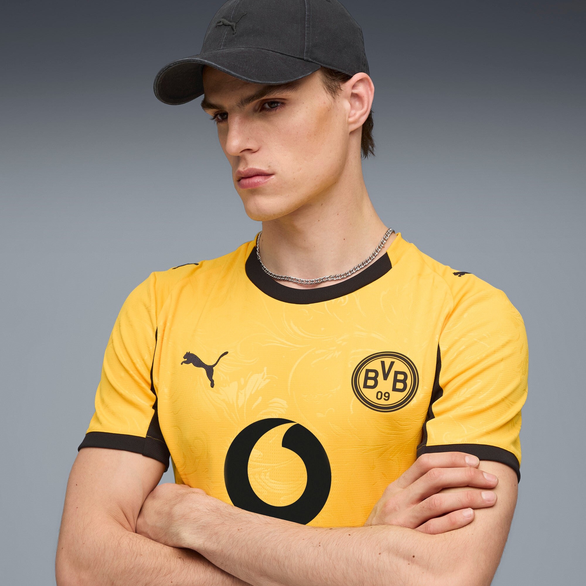 PUMA Borussia Cup Men's Soccer Jersey 25/26 Yellow/Black