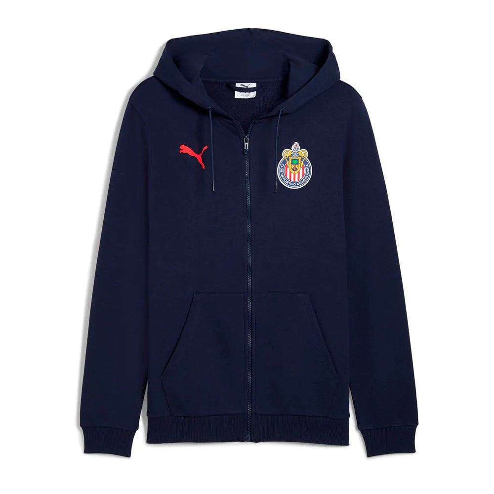 PUMA Chivas Ftbl Culture Hooded Sweat Men's Soccer Jacket - Navy/Red