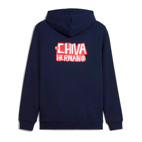 PUMA Chivas Ftbl Culture Hooded Sweat Men's Soccer Jacket - Navy/Red