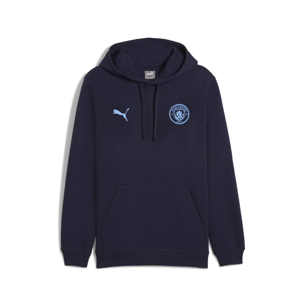 PUMA Manchester City FTBL Ess Men's Soccer Hoodie FL - Navy/Light Blue