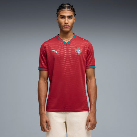 PUMA Portugal Home Men's Soccer Jersey 2026 - Red/Green Lagoon
