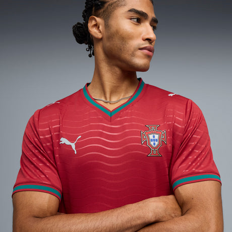PUMA Portugal Home Men's Soccer Jersey 2026 - Red/Green Lagoon