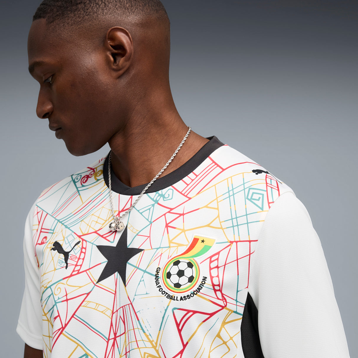 PUMA Ghana Home Men's Soccer Jersey 2026 - White/Black