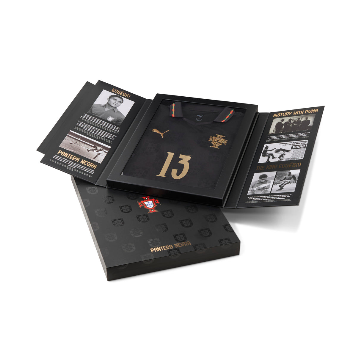 PUMA Portugal SE Authentic W/BOX Men's Soccer Jersey 26- Black/Gold