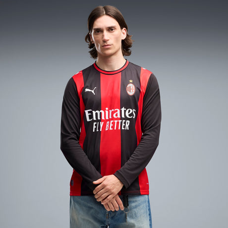 Camiseta de Fútbol Hombre PUMA AC Milan Local Manga Larga 2026 - Negro/Rojo